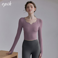 EPIH 带胸垫瑜伽服上衣女秋冬健身衣运动衣服普拉提训练套装新款