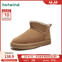 热风冬季女士时尚休闲靴皮毛一体厚底棉鞋雪地靴加绒加厚 02棕色 40(正码)
