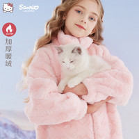 Hello Kitty女童外套秋冬儿童洋气毛绒摇粒绒上衣宽松童装1033粉色130