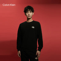 Calvin Klein【礼袋龙年系列】 Jeans24春季男女新年红卫衣J400354 BEH-太空黑 S