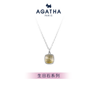 AGATHA/瑷嘉莎 石项链女士 轻奢锁骨链 十一月-黄托帕石色