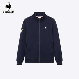 乐卡克（Le coq sportif）法国公鸡男2023运动休闲针织加绒立领开衫上衣外套CB-5646234 藏青/NVY 2XL