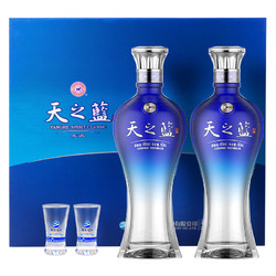 YANGHE 洋河 天之蓝46度礼盒480ml*2瓶口感绵柔浓香型白酒商务纯粮酿造