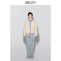 MECITY 女士冬季新款个性时髦菱形格绗棉拼接短夹克女537771