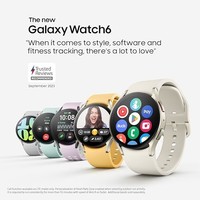 SAMSUNG 三星 Galaxy Watch6 智能手表,健身追踪器,黑色,3 年延长保修