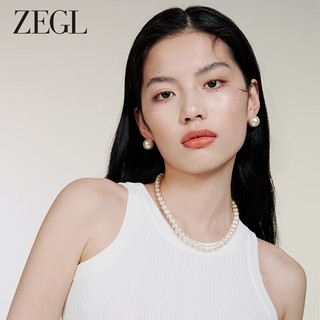 ZEGL法式人造珍珠项链女轻奢小众2023颈链叠戴复古锁骨链 润泽贝珠项链 8mm