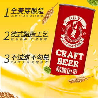 QINGMAI 青麦 啤酒 精酿啤酒原浆 1L*6桶 整箱装 青岛特产 年货送礼