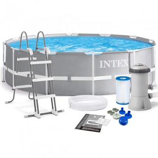 INTEX 新26724圆形管架水池 儿童玩具游泳家庭戏水别墅养鱼池457*106CM