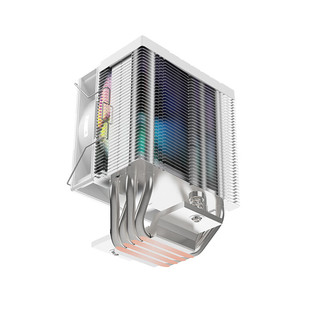 PCCOOLER 超频三 红海H4炫彩 白色CPU风冷散热器（4热管/9CM风扇/支持1700/AM5/133mm高度）