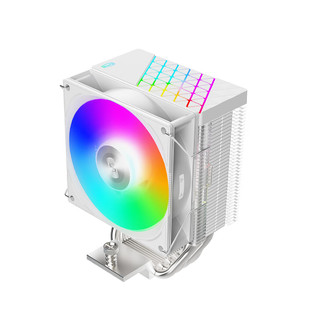 PCCOOLER 超频三 红海H4炫彩 白色CPU风冷散热器（4热管/9CM风扇/支持1700/AM5/133mm高度）