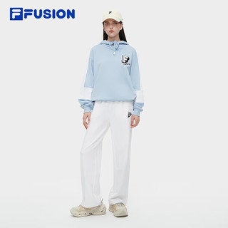 FILA FUSION斐乐潮牌针织长裤女时尚休闲宽松阔腿裤 标准白-WT 160/62A/S