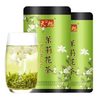 PLUS会员：天旭 茶叶 茉莉花茶特级浓香型500克 花草茶 花茶绿茶花毛峰 广西花茶茉莉花250g*2罐（500g）