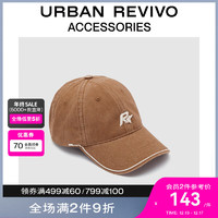 URBAN REVIVO女美式街头风字母刺绣棒球帽UAWA30107 卡其棕 F