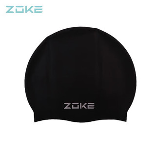 ZOKE 洲克 泳衣女连体平角泳帽泳镜三件套女泳衣JD22514081 黑-白花XL