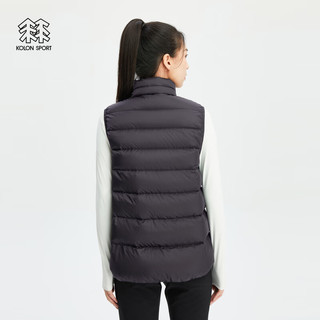 KOLON SPORT可隆羽绒马甲女户外运动大鹅绒服马夹收纳中长款外套 黑色BK 155/XS