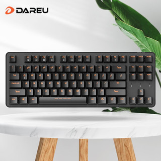 达尔优（dareu）EK807无线键盘 机械键盘 办公键盘 游戏键盘 长续航 2.4G 87键 无光 黑色 红轴