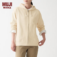 MUJI 無印良品 无印良品（MUJI）男女通用 紧密织 毛圈棉 拉链连帽衫 男式女式无性别 ABI05A1A 原色