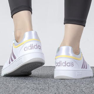 阿迪达斯 （adidas）女鞋低帮板鞋 冬自营皮质透气潮流三条纹复古休闲鞋运动 经典小白鞋/夏日清新/淡紫色/店 39