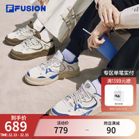 FILA 斐乐 FUSION斐乐潮牌男鞋50-50场下滑板鞋2024春季休闲运动鞋 奶白/珠宝蓝-GB 40.5