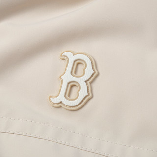 美职棒（MLB）官网 男女羽绒服 90%鹅绒保暖轻盈 毛领连帽羽绒外套 43BGL/波士顿红袜浅米色 XS