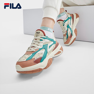 斐乐（FILA）原子鞋先锋运动鞋女鞋2023冬休闲鞋厚底老爹鞋 泡沫白/软木棕-WC 37.5