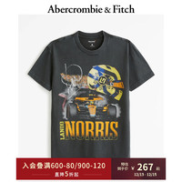 Abercrombie & Fitch 男装女装 街头风美式复古休闲宽松运动圆领短袖T恤 355008-1 黑色图案 XS (170/84A)