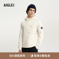 AIGLE【滑雪系列】艾高冬季保暖四面弹全拉链抓绒衣男 粉白色 AP264 XXL(190104A)