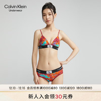 Calvin Klein内衣【96系列】23女士小方块无钢圈可拆垫三角杯文胸QF7217AD AC6-热带红 M 75B-85A