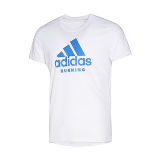 限尺码：adidas 阿迪达斯 大logo时尚舒适柔软透气 男款训练短袖跑步运动上衣T恤