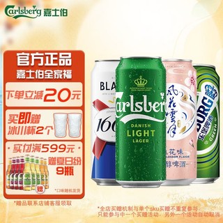 Carlsberg 嘉士伯 啤酒 拉格 清爽爽口 源自丹麦 全家福组合500ml*12罐非原箱