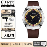 CITIZEN 西铁城 手表男士光动能Eco-Drive系列皮带不锈钢表带男表 BN1010-05E