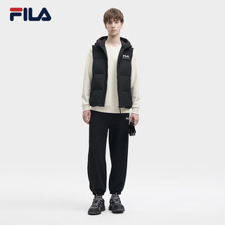 FILA 斐乐男士羽绒马甲2023冬休闲简约基础立领保暖上衣