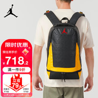Jordan耐克运动双肩包男大容量背包篮球包aj包休闲旅行包电脑包 黑黄色