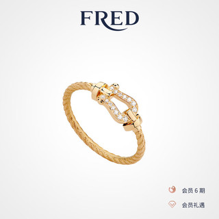 FRED【FRED斐登】Force 10系列小号18K金半镶钻石戒指 18K黄金和钻石 46