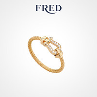 FRED【FRED斐登】Force 10系列小号18K金半镶钻石戒指 18K黄金和钻石 46
