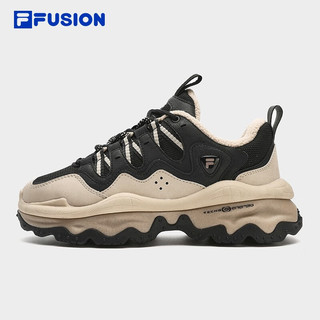 FILA FUSION斐乐潮牌女鞋未来潮鞋2023冬熔岩鞋加绒休闲鞋老爹鞋 贝鲁加灰/玛丽娜-BM 36.5