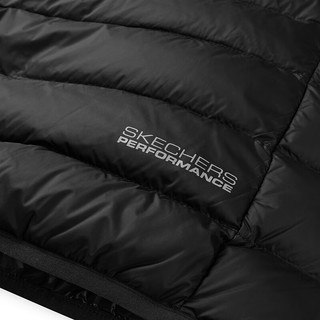 斯凯奇（Skechers）男士羽绒背心秋季保暖简约运动休闲马甲 P322M048 0018/碳黑 XL