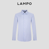 蓝豹（LAMPO）全季商务正装衬衫男士浅蓝提花长袖衬衫 浅蓝提花 38