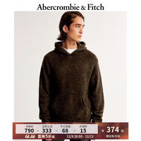 ABERCROMBIE & FITCH男女同款 美式秋冬复古毛衣纯色百搭连帽卫衣针织衫 353513-1 棕色 S (175/92A)