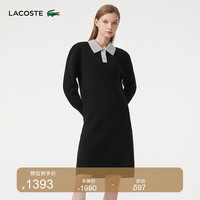 法国拉科斯特 LACOSTE女装黑色翻领长袖套头连衣裙EF9330 031/黑色 38/M/165