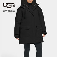 UGG女士保暖舒适内带夹克连帽羽绒派克大衣 1144401 TARR  焦黑色 M