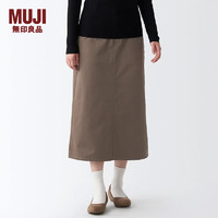 MUJI 無印良品 无印良品 MUJI 女式 丝光斜纹 裙子半身长裙秋冬季简约风纯棉全棉BEK37C2A 深咖啡色 L(165/70A)