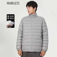 MARKLESS羽绒服男23年冬季90鹅绒保暖外套男士轻薄上衣 YRB3305M 灰色 XL