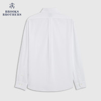 布克兄弟（BrooksBrothers）男士春秋纯棉扣结领纯色长袖休闲衬衫 1001-白色 S