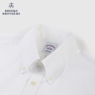 布克兄弟（BrooksBrothers）男士春秋纯棉扣结领纯色长袖休闲衬衫 1001-白色 S