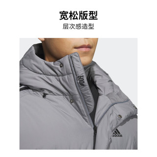 adidas 阿迪达斯 600蓬保暖连帽鸭绒羽绒服面包服 灰色