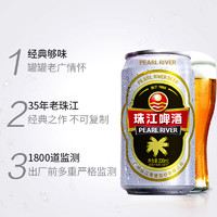 珠江啤酒 12°P经典珠江啤酒听装黄啤330ml*6罐