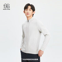 KOLON SPORT可隆户外休闲衣男款运动内搭亲肤开衫抗菌针织夹克潮 LHJK4ST511-LG 浅灰色 170/M