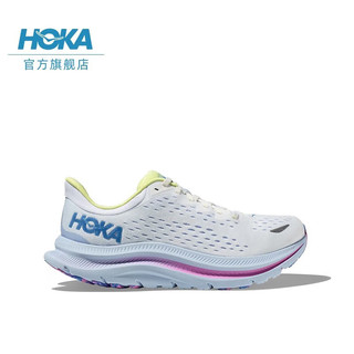 HOKA ONE ONE女款秋冬卡瓦纳公路跑步鞋KAWANA减震平衡回弹百搭舒适 白色/冰水蓝 38.5