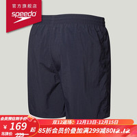 速比涛（Speedo）男士沙滩裤 抗氯防晒速干 16英寸经典纯色男子沙滩裤 深蓝色 L
